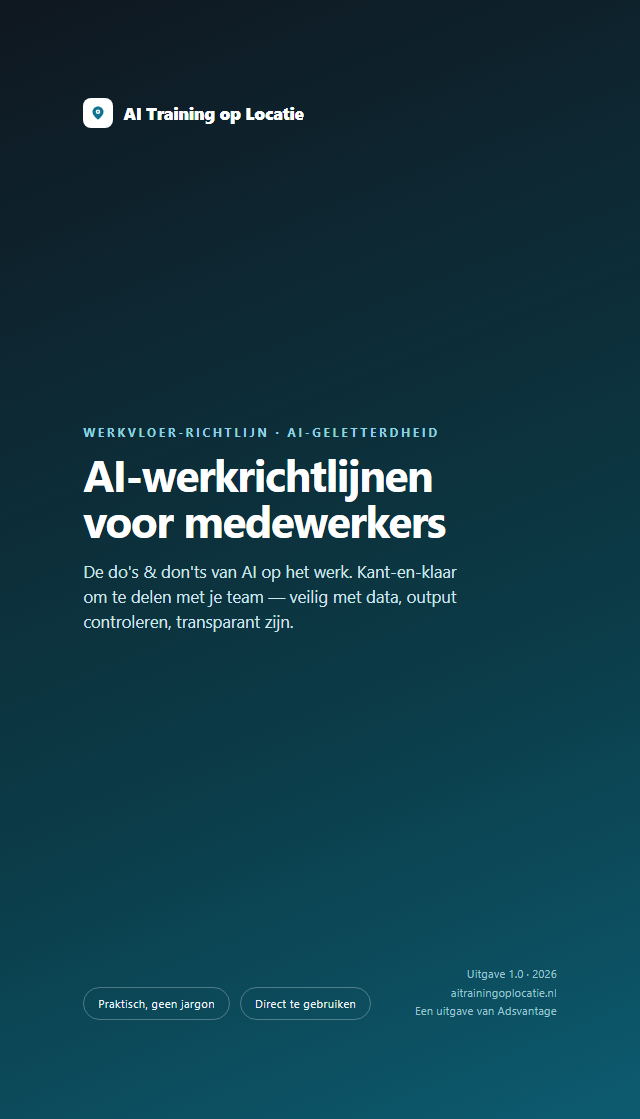 Voorblad van het PDF-document AI-werkrichtlijnen voor medewerkers